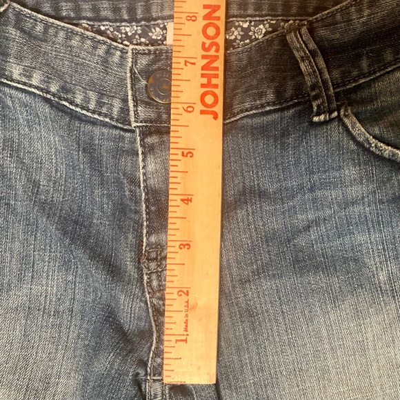 Mossimo Supply Co Extra Wide Jeans Low Rise Juniors 7 Light Blue Wash Distressed - Picture 11 of 14